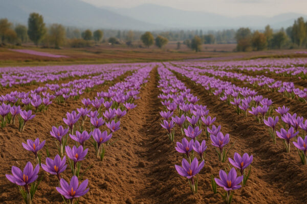 Saffron Fields in Kashmir